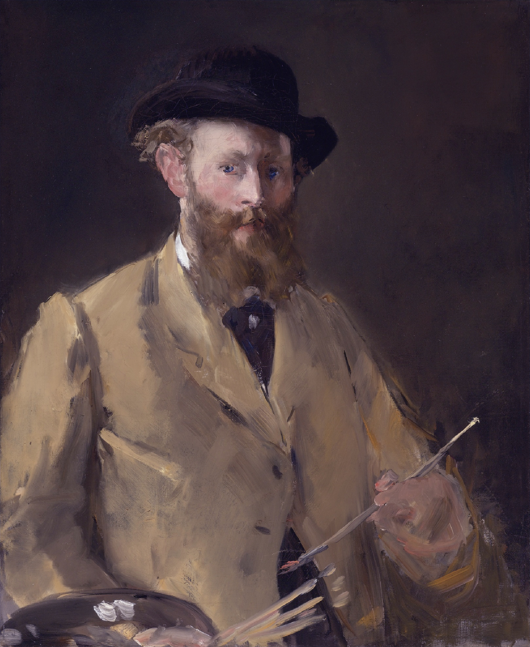 Imagem de referência de Autorretrato com paleta, descrito nos dados abertos como pintura de Édouard Manet
