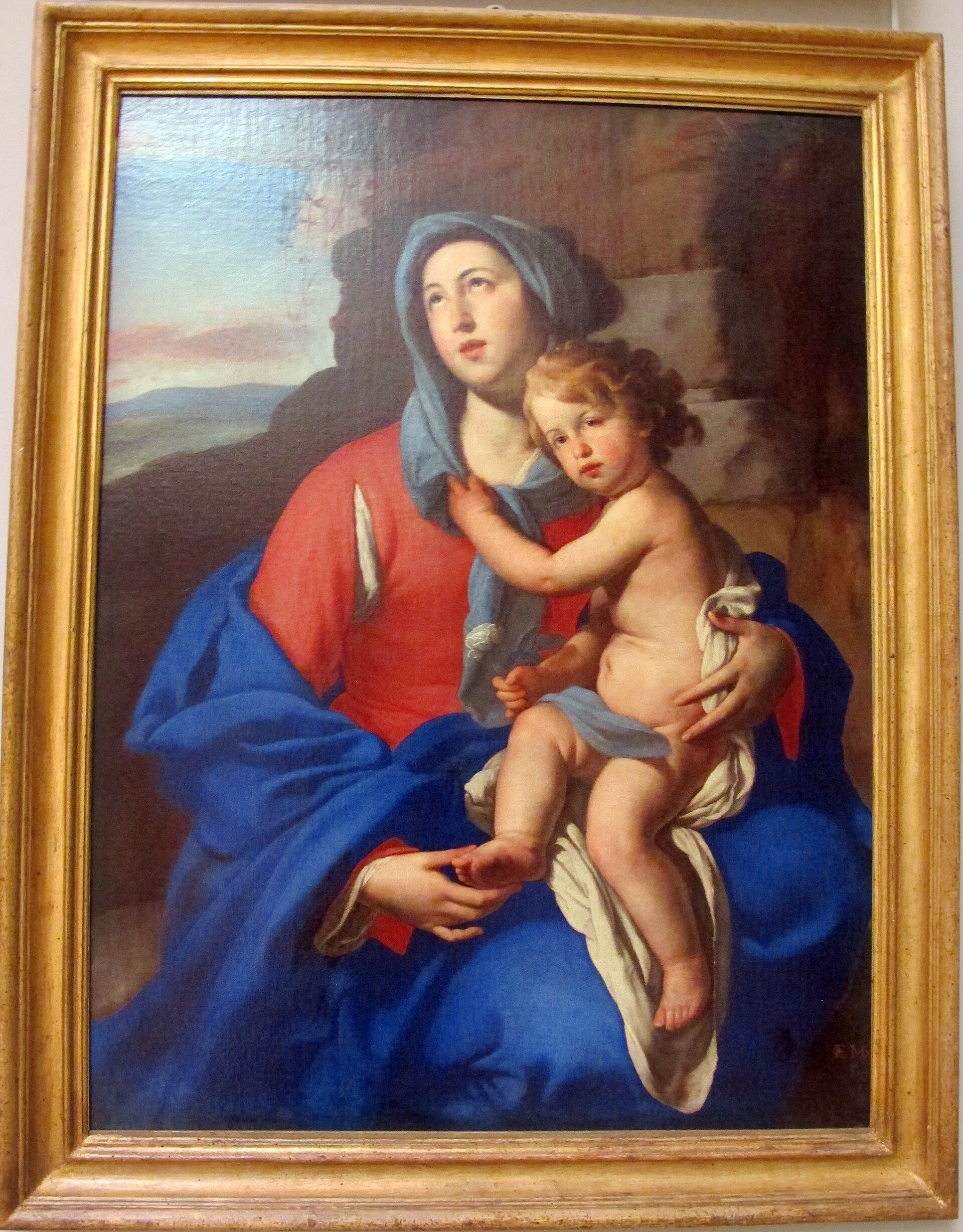 Imagem de referência de A Virgem com o Menino, descrito nos dados abertos como pintura de Massimo Stanzioni