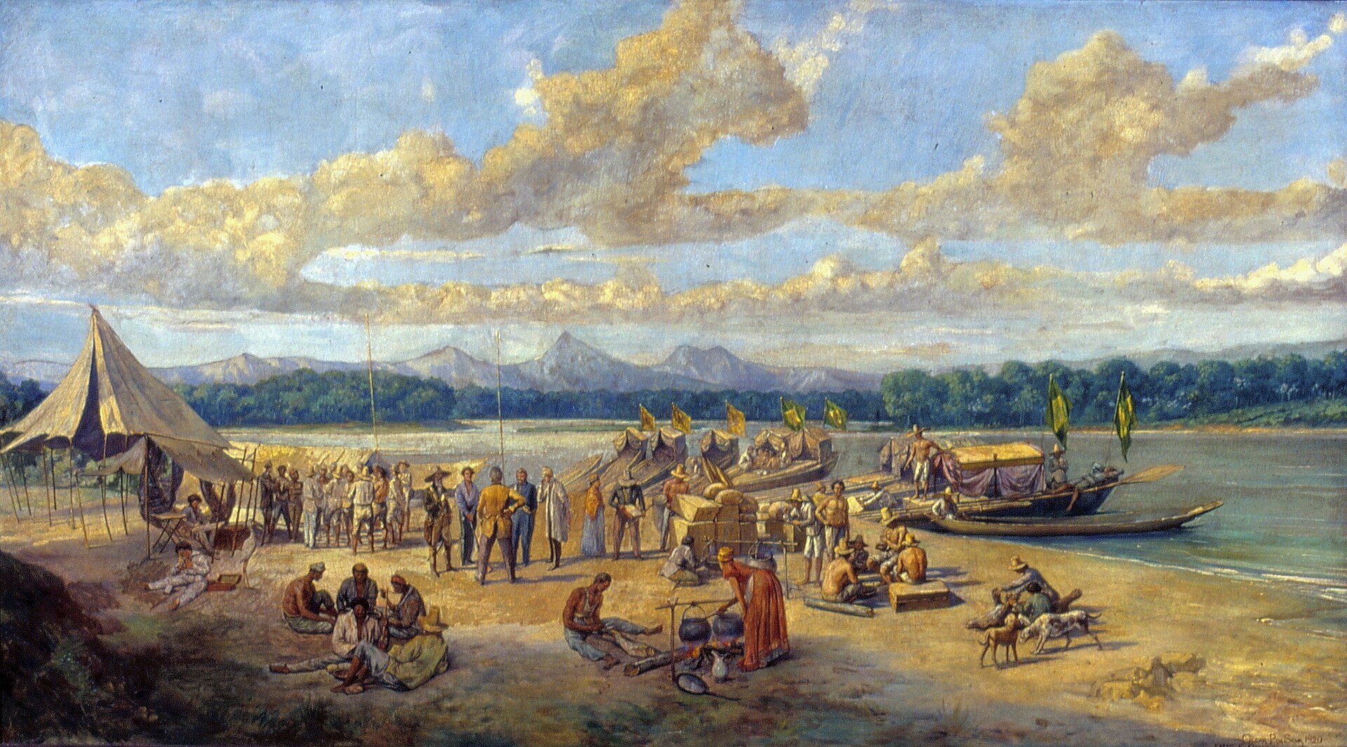 Imagem de referência de 9º Encontro de Monções no Sertão, descrito nos dados abertos como pintura de Oscar Pereira da Silva