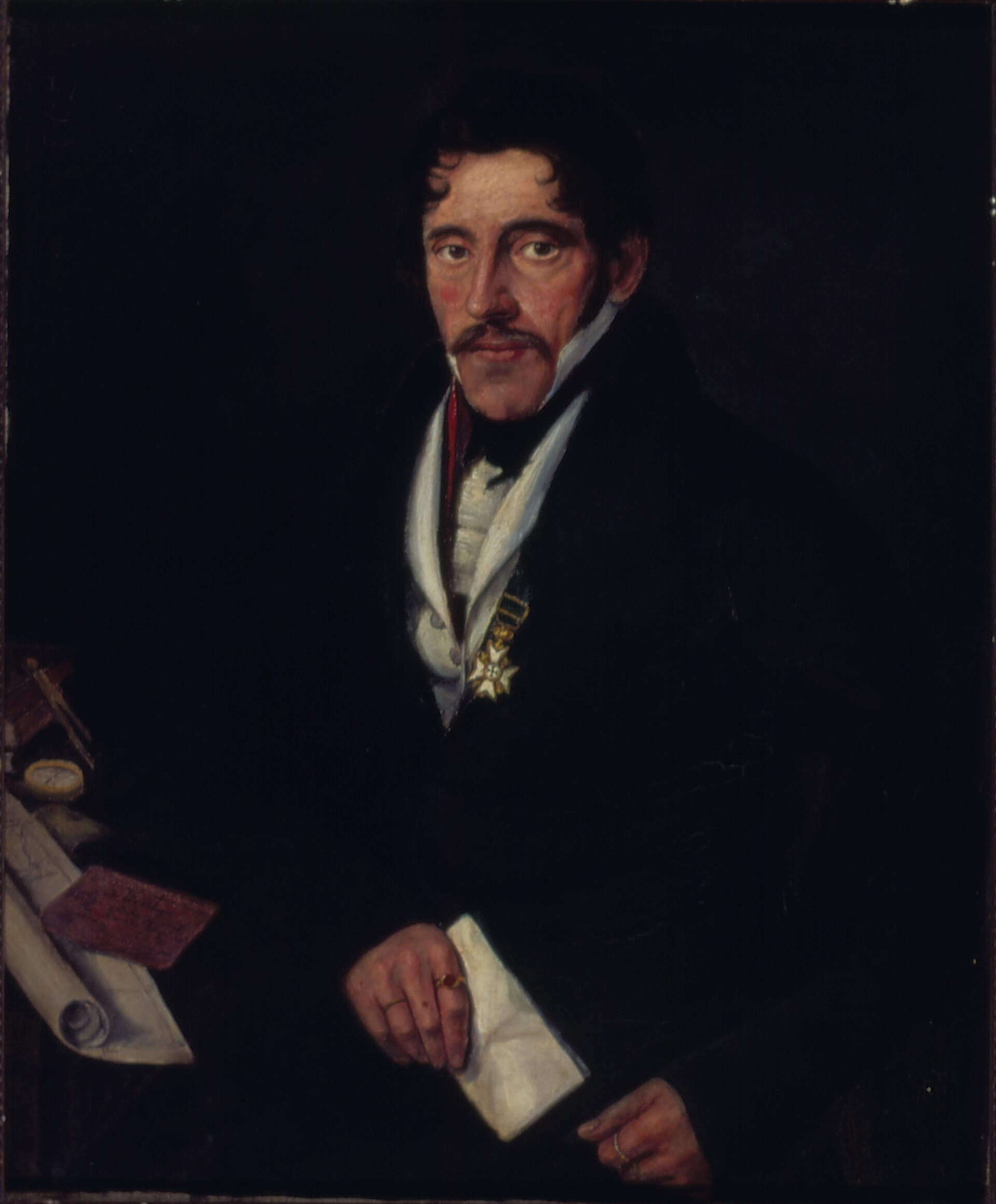 Imagem de referência de Retrato de Wilhelm Ludwig Von Eschwege (Barão Guilherme de Eschwege), descrito nos dados abertos como pintura de Bernhard Wiegandt