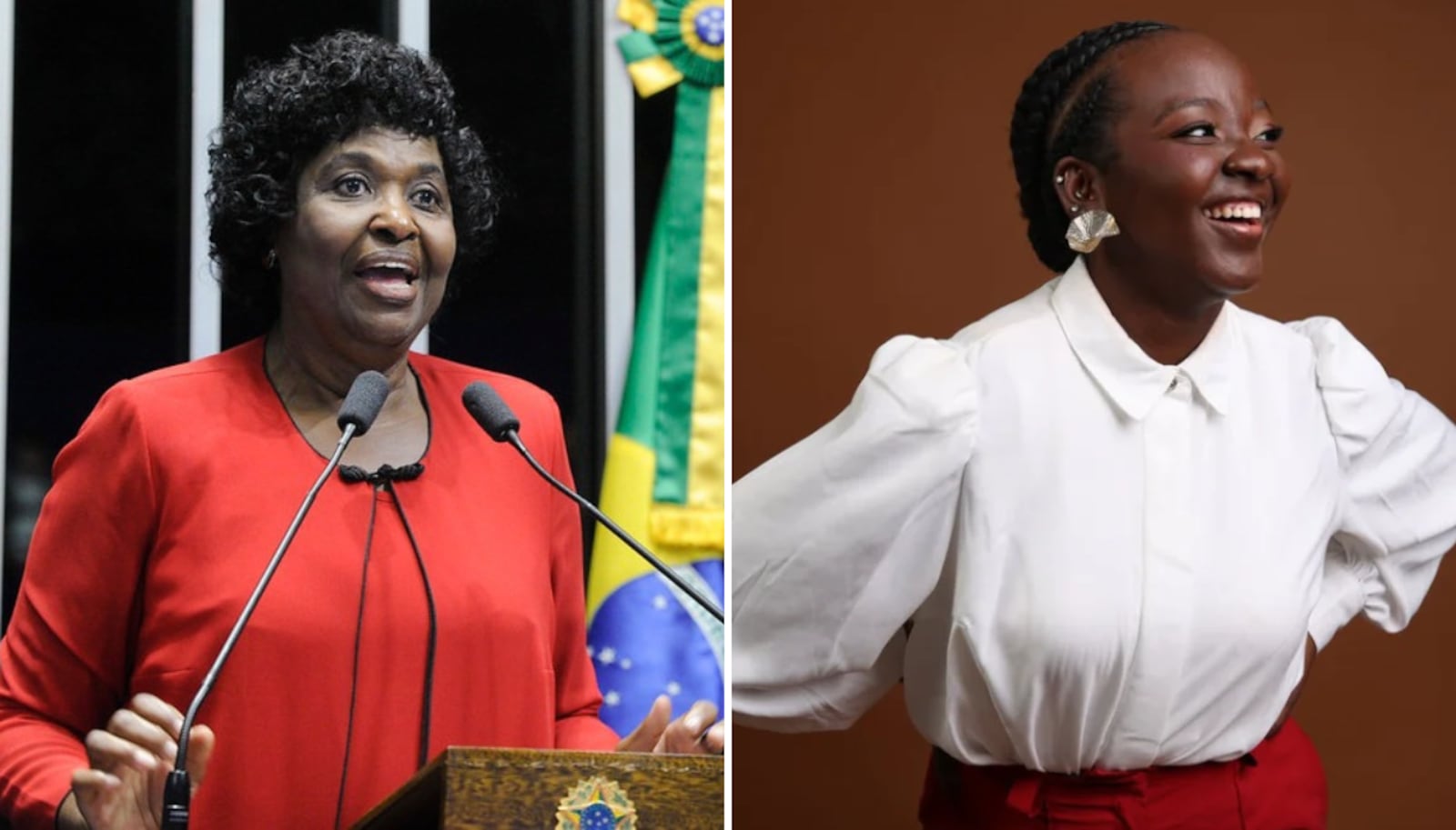 Benedita da Silva foi primeira mulher negra eleita na Câmara; Ana Elisa faz parte de nova geração Geraldo Magela/Agência Senado - Arquivo; Rafael Miranda/Instagram @anaelisat