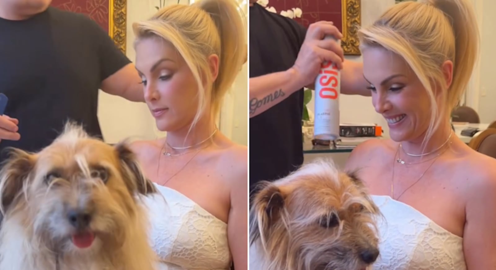 Ana Hickmann compartilhou o momento de fofura com o pet Reprodução/Instagram