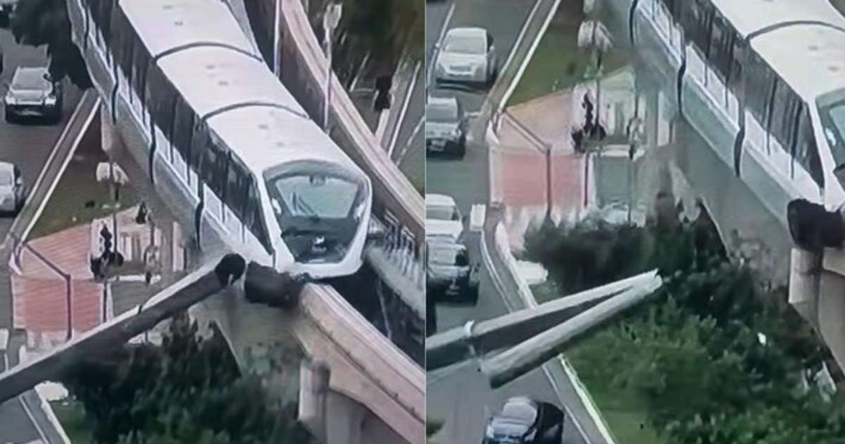VÍDEO: Guindaste cai nos trilhos do monotrilho e atinge trem da Linha 15-Prata em SP