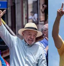 Flávio e Lula recebem a mesma quantidade de votos em duas cidades brasileiras Foto: Taba Benedicto/Estadão e Felipe / Estadão