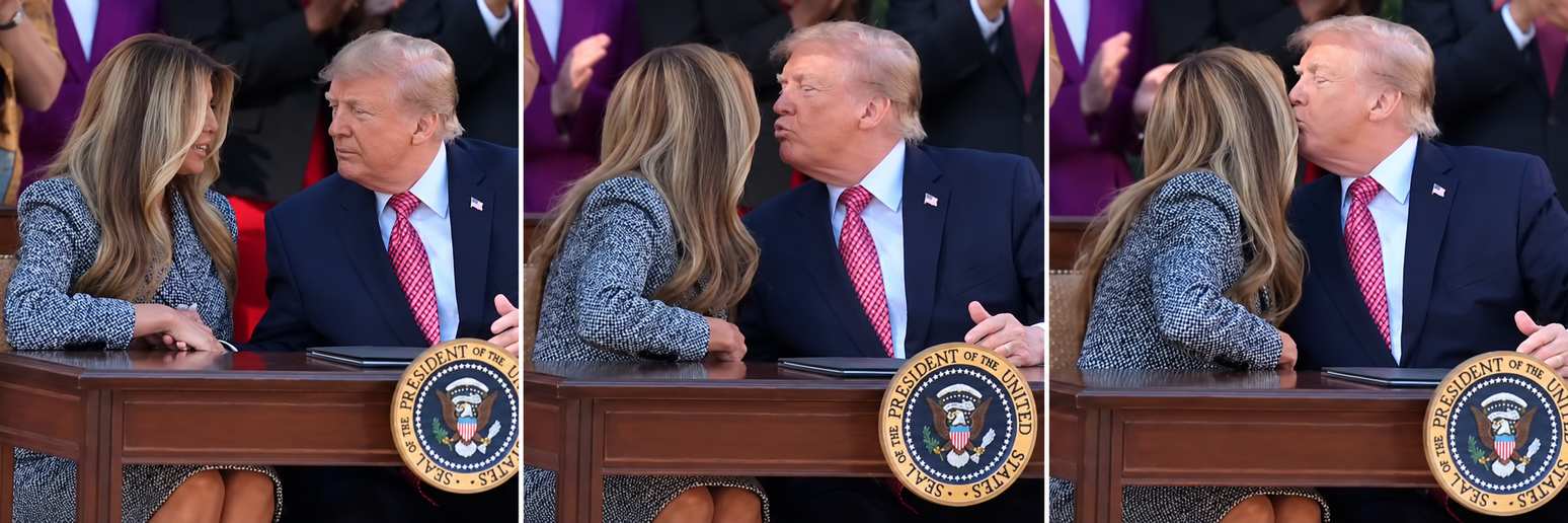 Sequência mostra Donald Trump cumprimentando a esposa e ela, aparentemente, 'se esquivando' do cumprimento