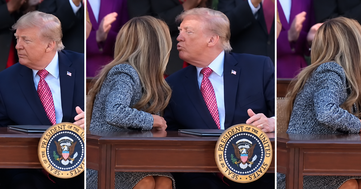 Melania Trump 'desvia' de beijo do marido durante evento na Casa Branca e cena viraliza